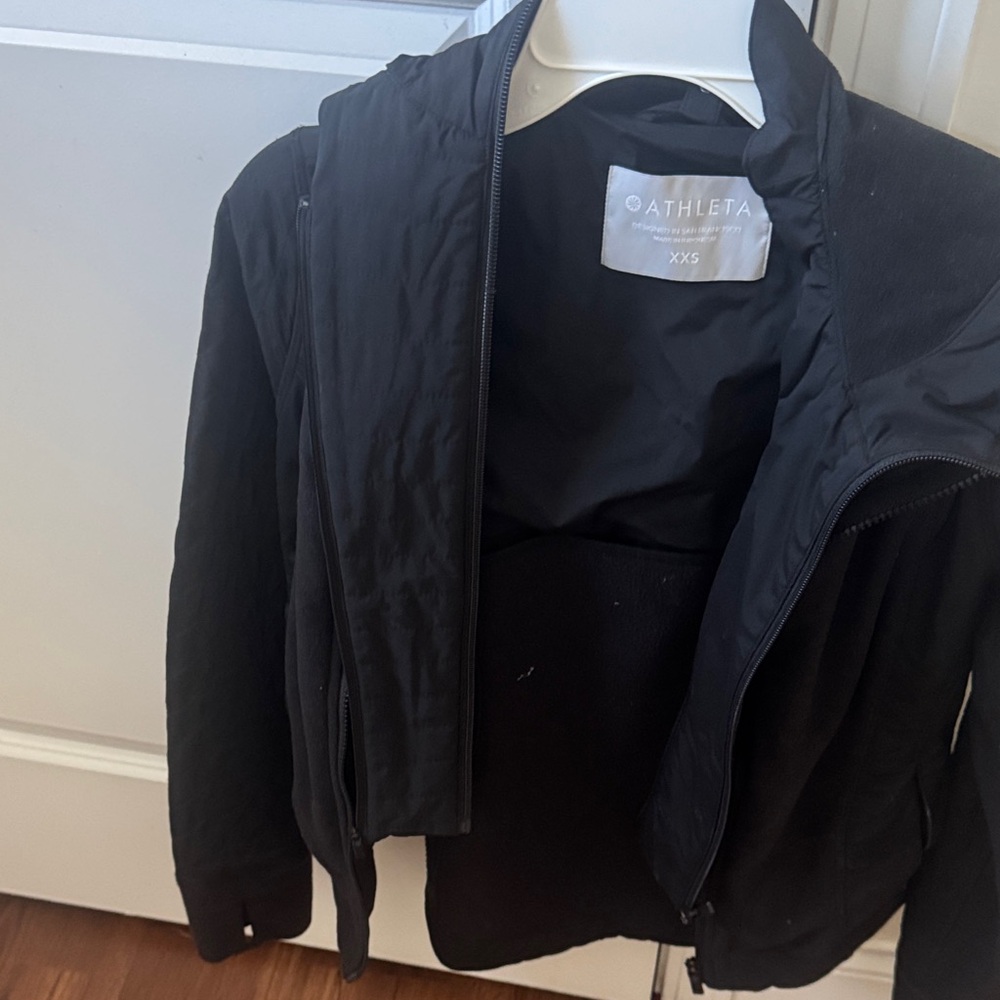 Athleta Black Zip-Up Jacket XXS